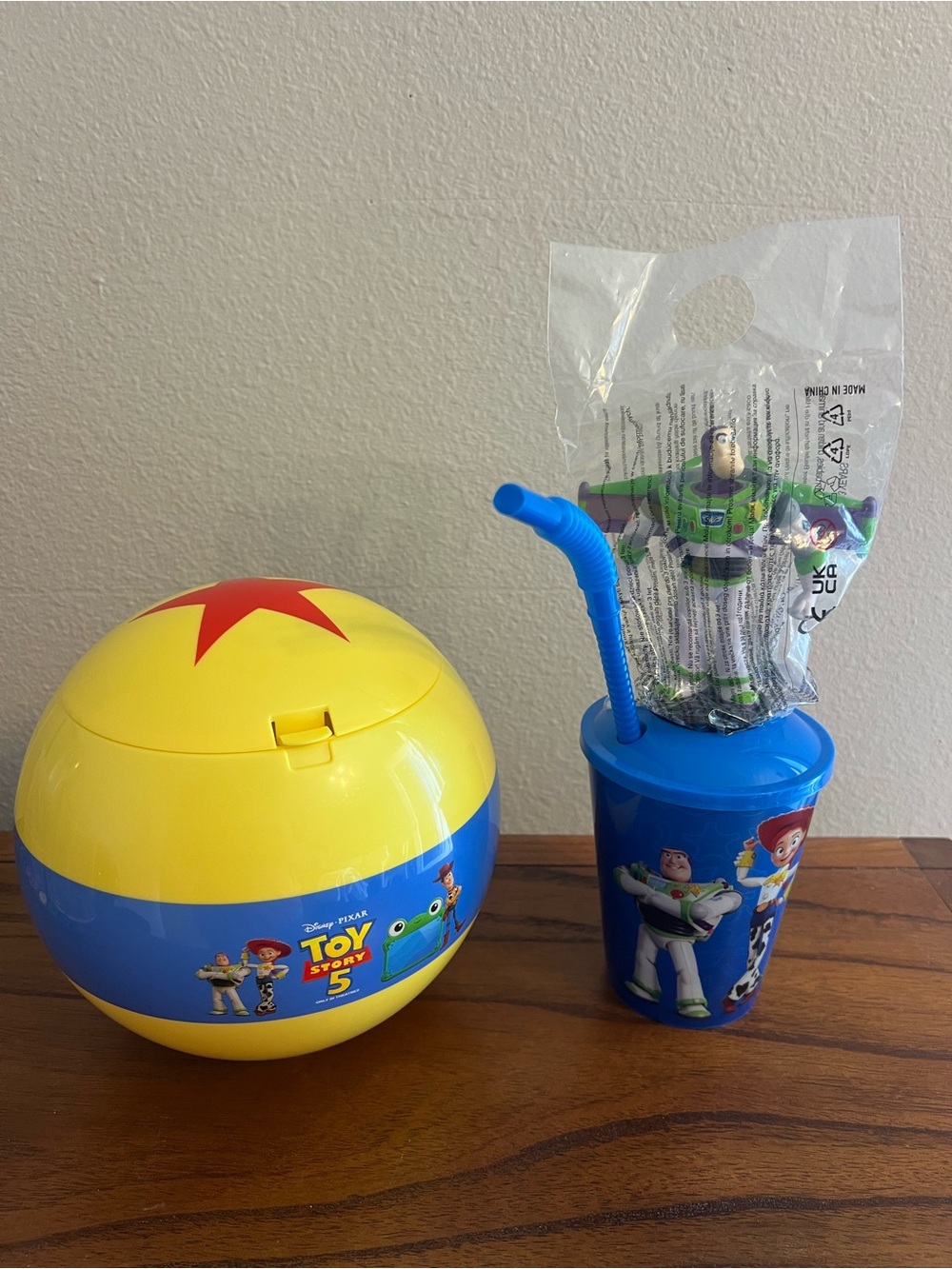 Toy Story 5 Pixar Ball Popcorn Bucket & Buzz Topper Combo, AMC, New